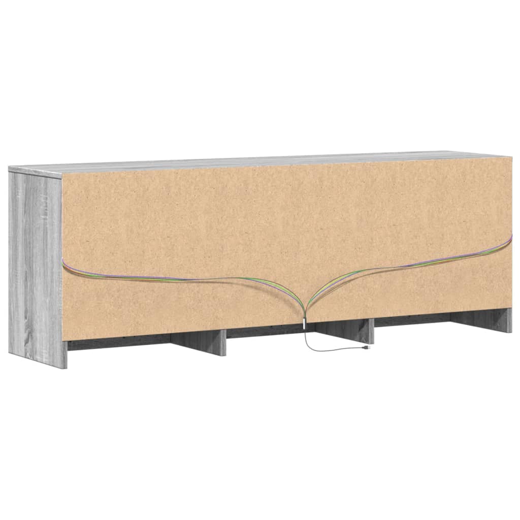 Meuble TV avec LED sonoma gris 140x34x50 cm bois d'ingénierie - XIOS