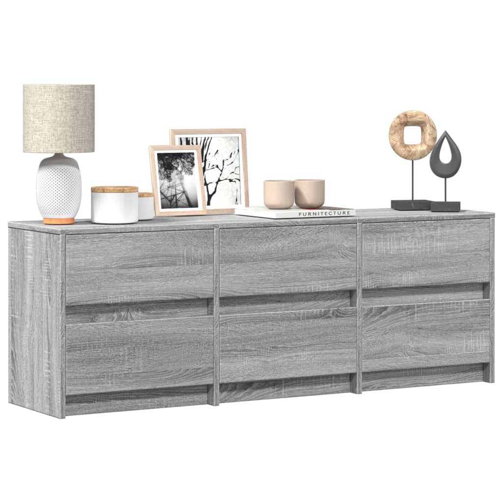 Meuble TV avec LED sonoma gris 140x34x50 cm bois d'ingénierie - XIOS