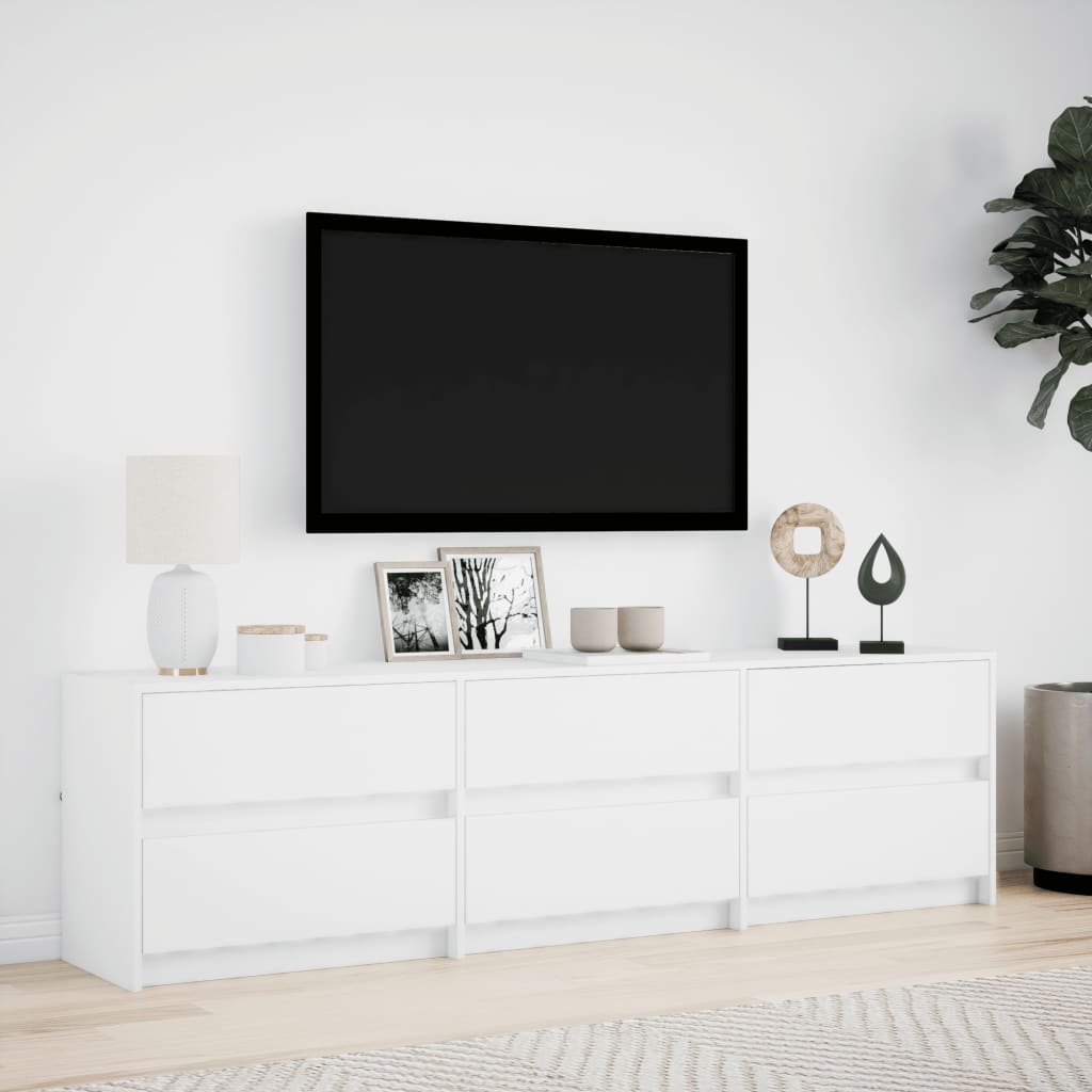 Meuble TV avec LED blanc 180x34x50 cm bois d'ingénierie - XIOS