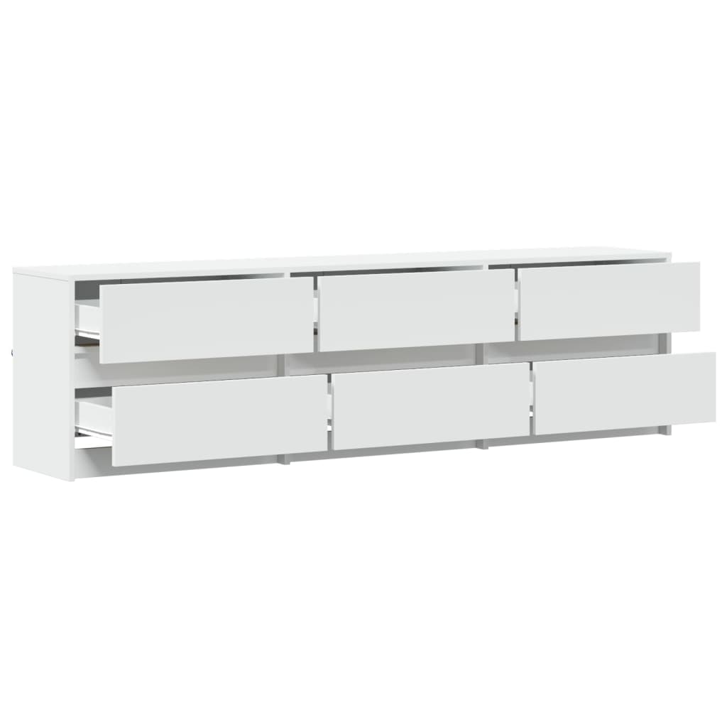 Meuble TV avec LED blanc 180x34x50 cm bois d'ingénierie - XIOS