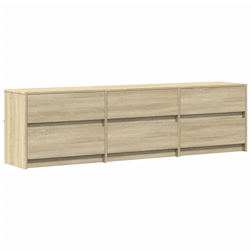Meuble TV avec LED chêne sonoma 180x34x50 cm bois d'ingénierie - XIOS