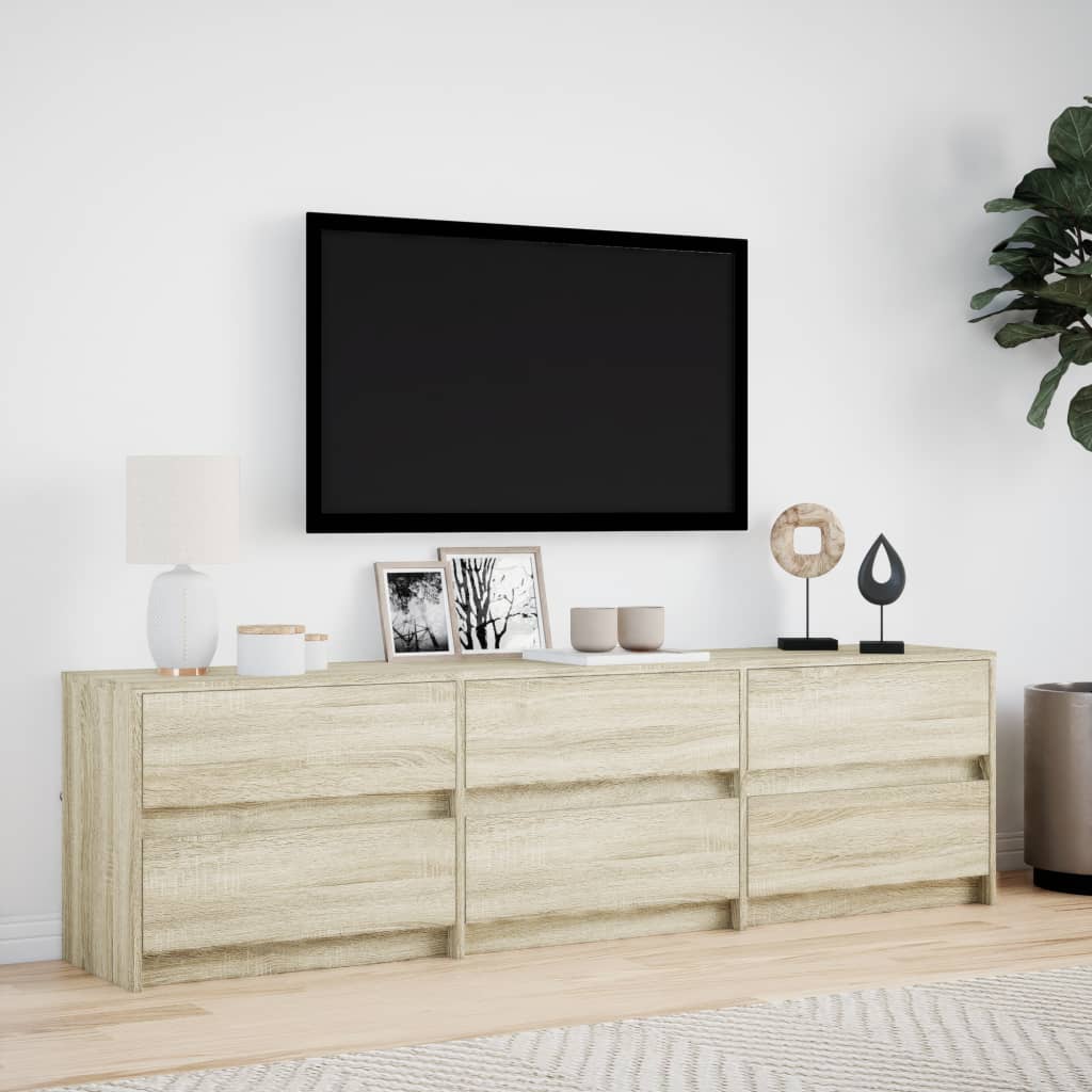 Meuble TV avec LED chêne sonoma 180x34x50 cm bois d'ingénierie - XIOS