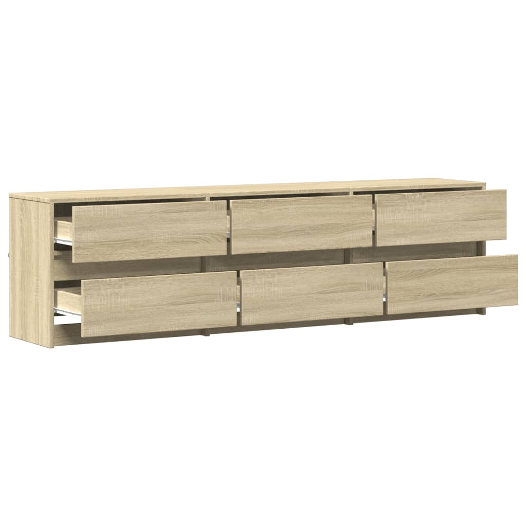 Meuble TV avec LED chêne sonoma 180x34x50 cm bois d'ingénierie - XIOS