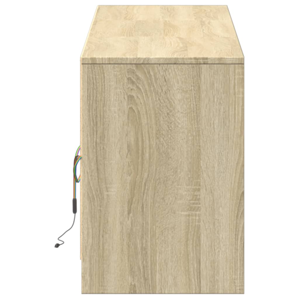 Meuble TV avec LED chêne sonoma 180x34x50 cm bois d'ingénierie - XIOS