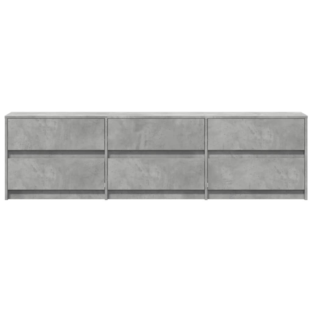 Meuble TV avec LED gris béton 180x34x50 cm bois d'ingénierie - XIOS