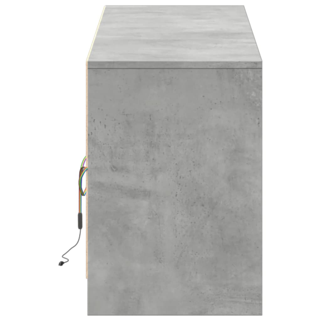 Meuble TV avec LED gris béton 180x34x50 cm bois d'ingénierie - XIOS