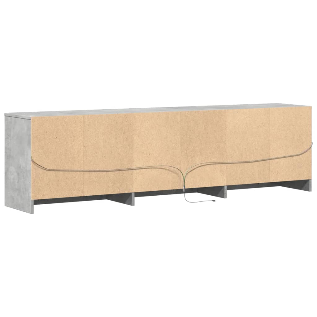 Meuble TV avec LED gris béton 180x34x50 cm bois d'ingénierie - XIOS