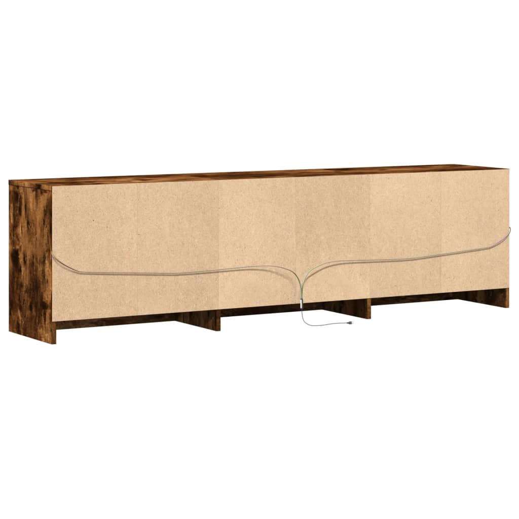 Meuble TV avec LED chêne fumé 180x34x50 cm bois d'ingénierie - XIOS