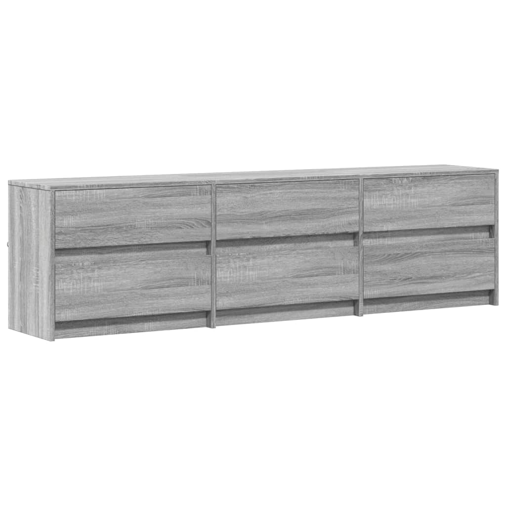 Meuble TV avec LED sonoma gris 180x34x50 cm bois d'ingénierie - XIOS