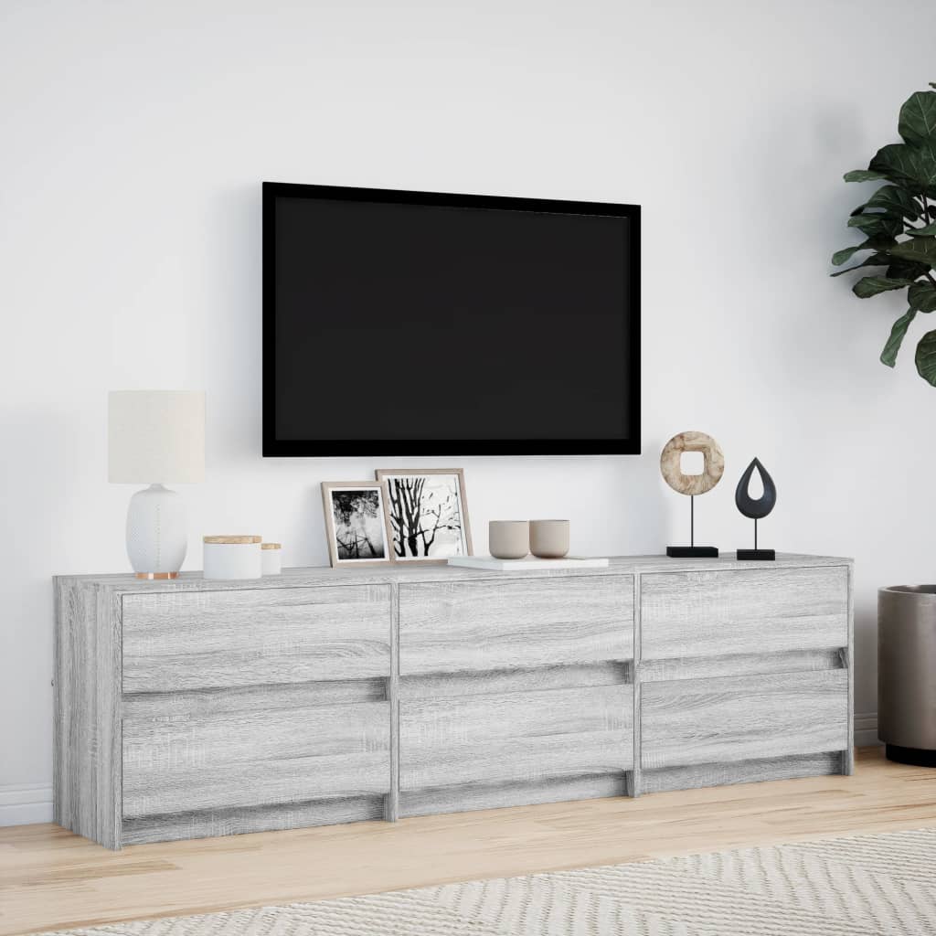 Meuble TV avec LED sonoma gris 180x34x50 cm bois d'ingénierie - XIOS