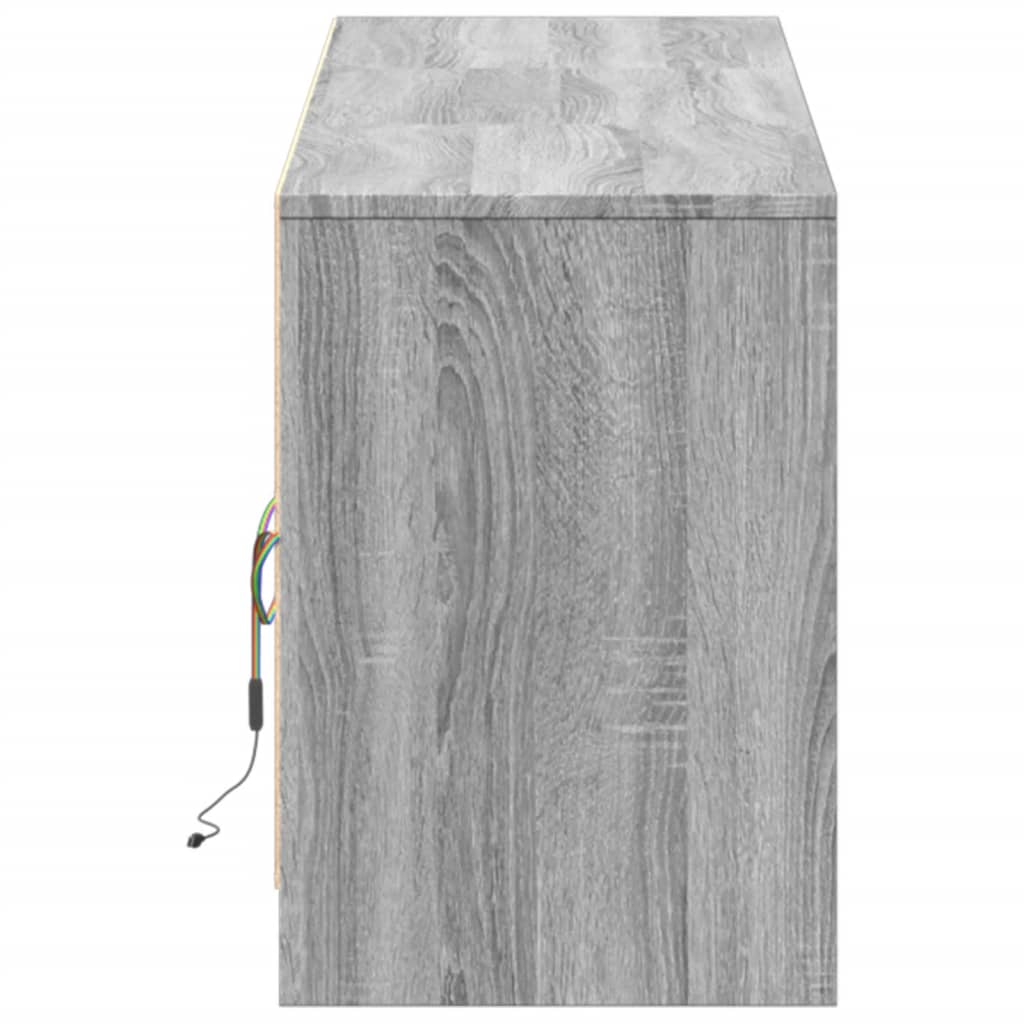 Meuble TV avec LED sonoma gris 180x34x50 cm bois d'ingénierie - XIOS