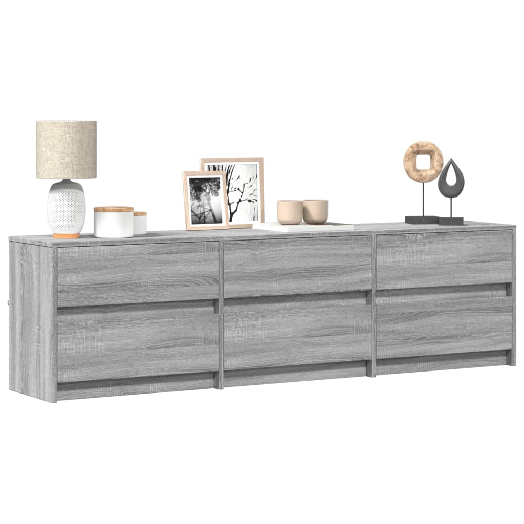 Meuble TV avec LED sonoma gris 180x34x50 cm bois d'ingénierie - XIOS