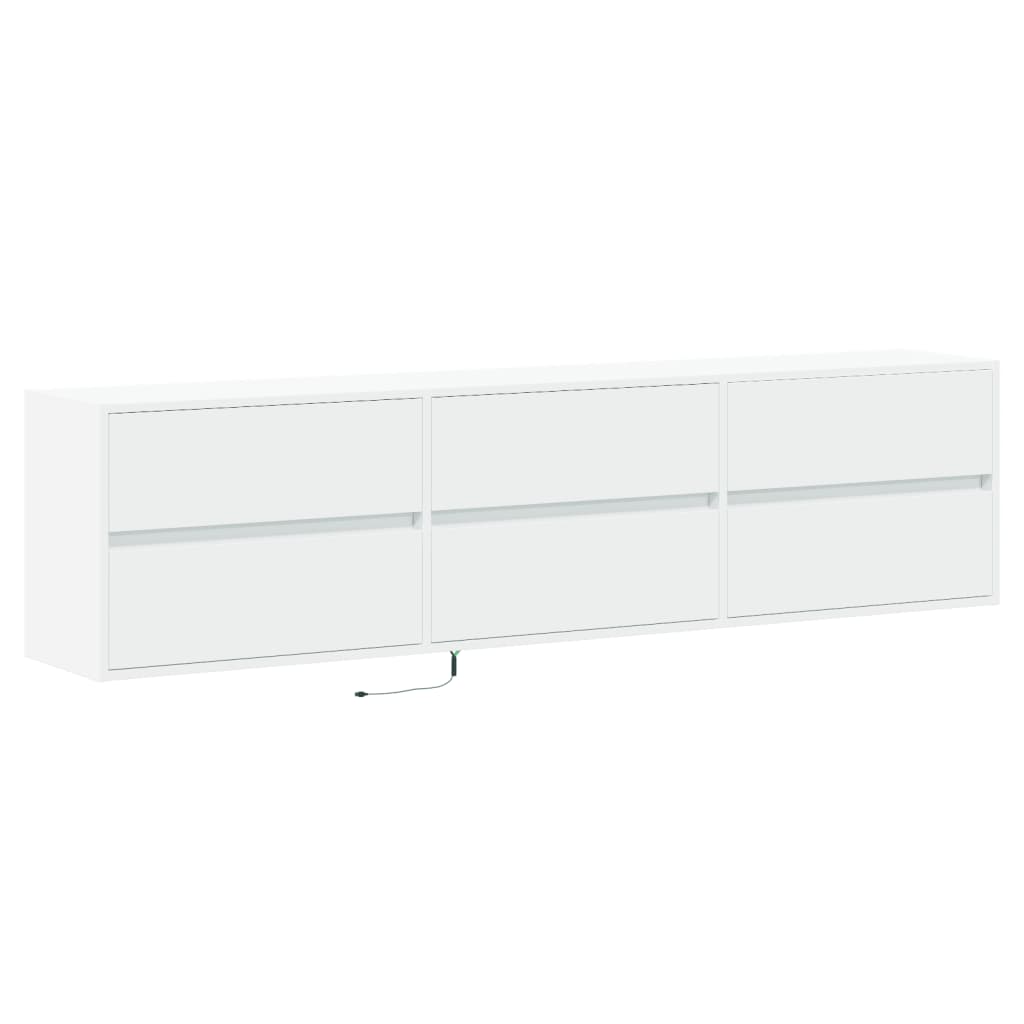 Meuble TV mural avec LED blanc 180x31x45 cm - XIOS