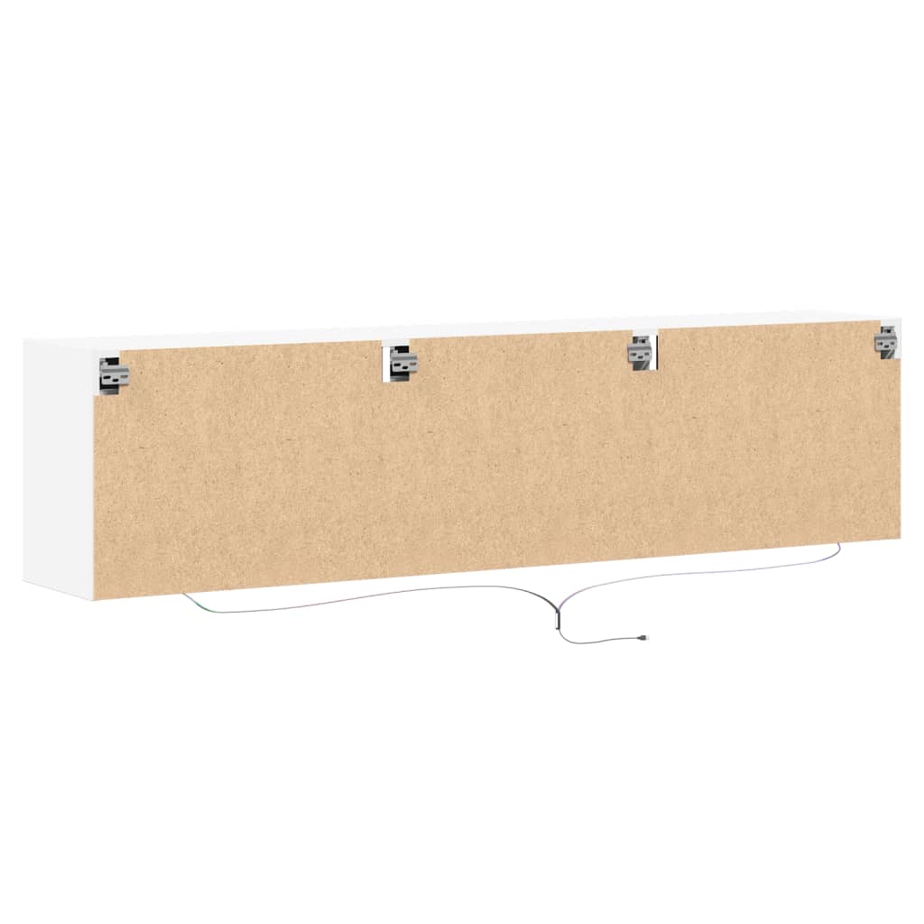 Meuble TV mural avec LED blanc 180x31x45 cm - XIOS