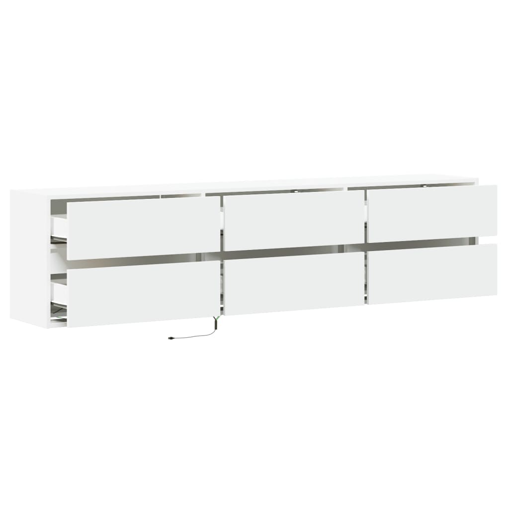 Meuble TV mural avec LED blanc 180x31x45 cm - XIOS