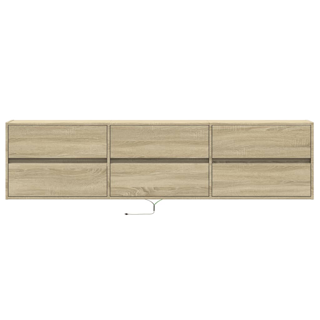 Meuble TV mural avec LED chêne sonoma 180x31x45 cm - XIOS