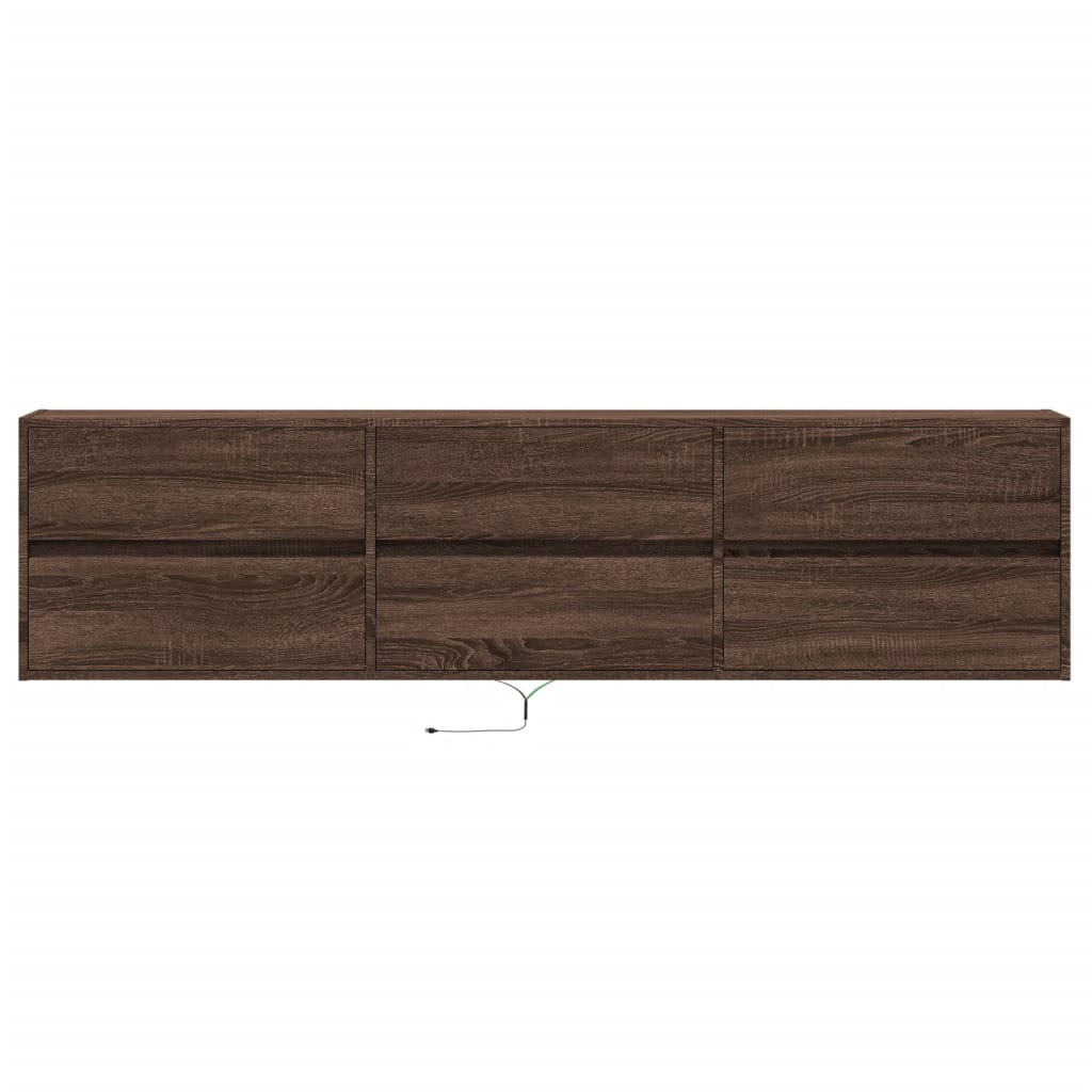 Meuble TV mural avec LED chêne marron 180x31x45 cm - XIOS