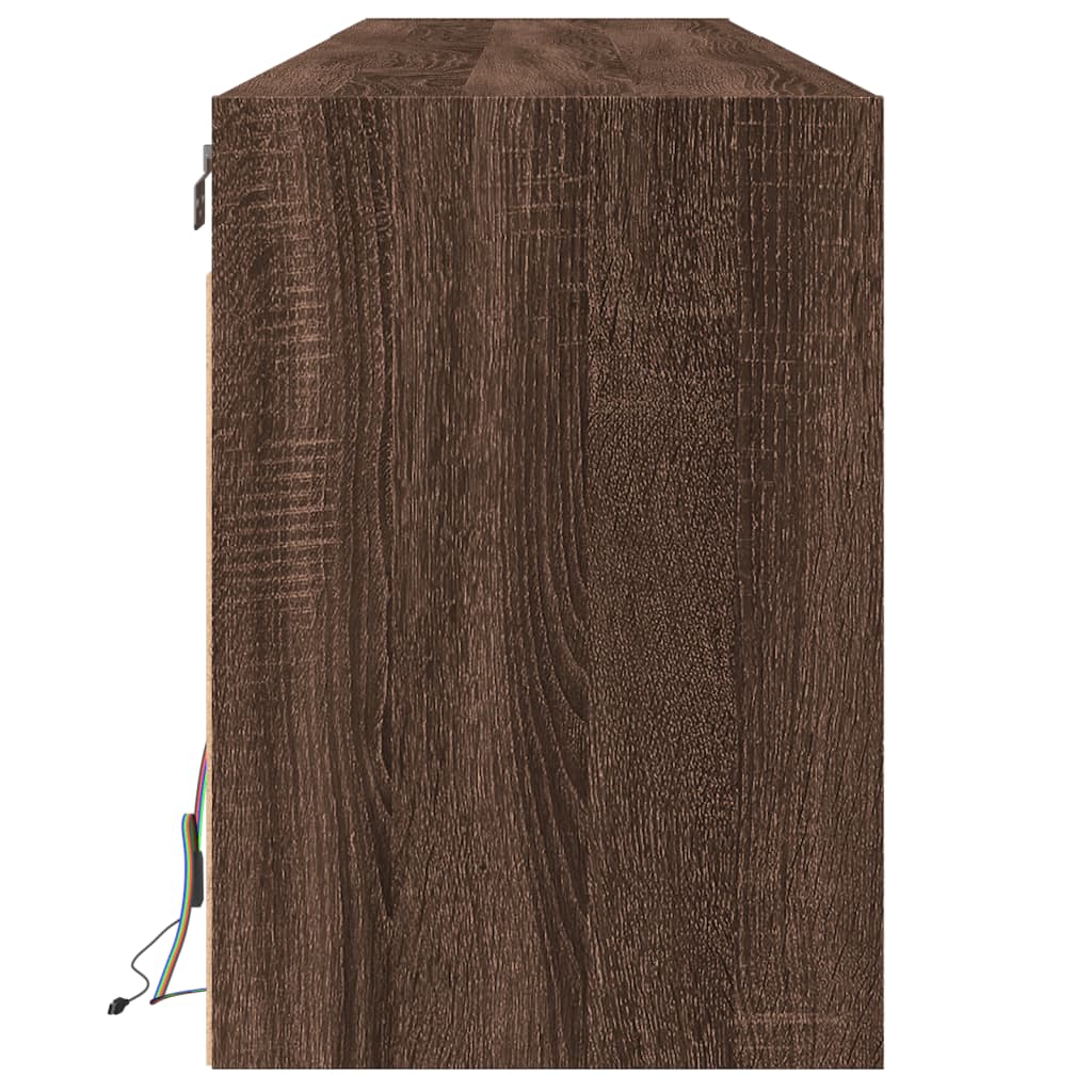 Meuble TV mural avec LED chêne marron 180x31x45 cm - XIOS