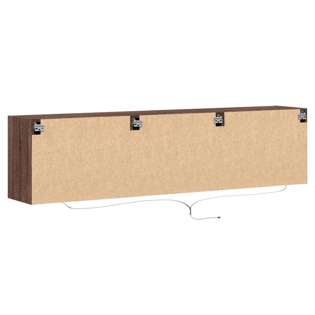 Meuble TV mural avec LED chêne marron 180x31x45 cm - XIOS