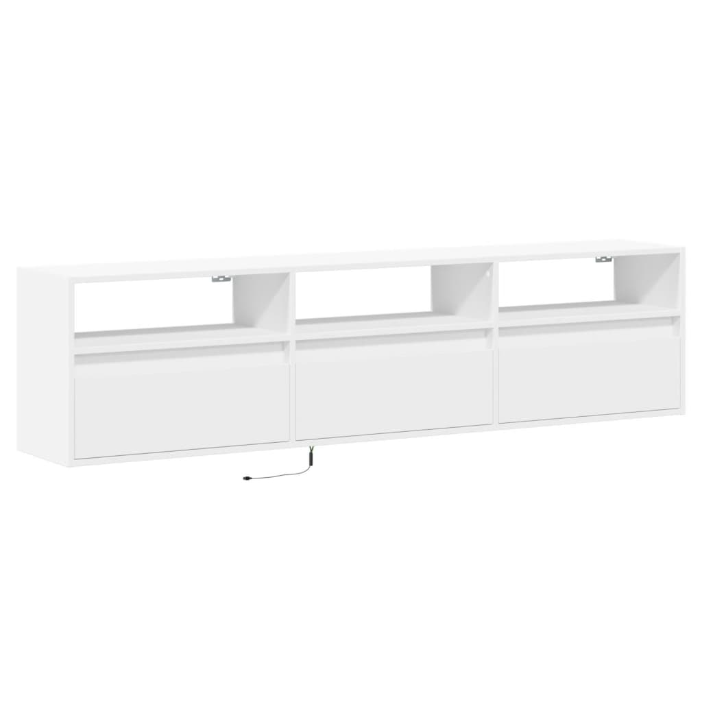 Meuble TV mural avec LED blanc 180x31x45 cm - XIOS
