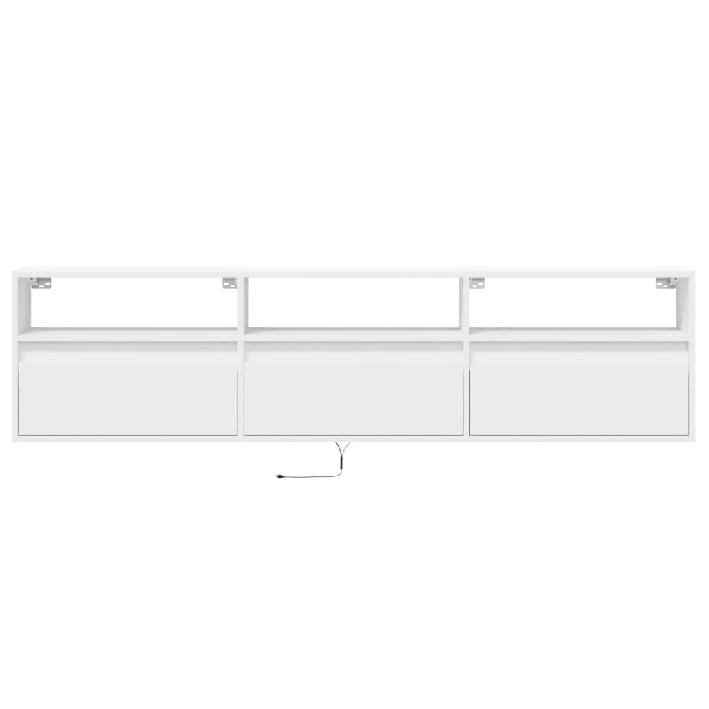 Meuble TV mural avec LED blanc 180x31x45 cm - XIOS