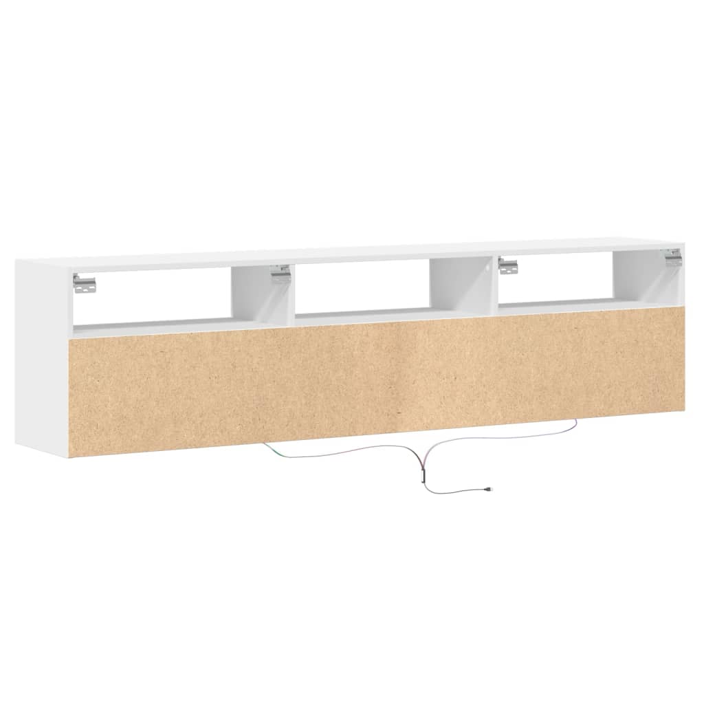 Meuble TV mural avec LED blanc 180x31x45 cm - XIOS