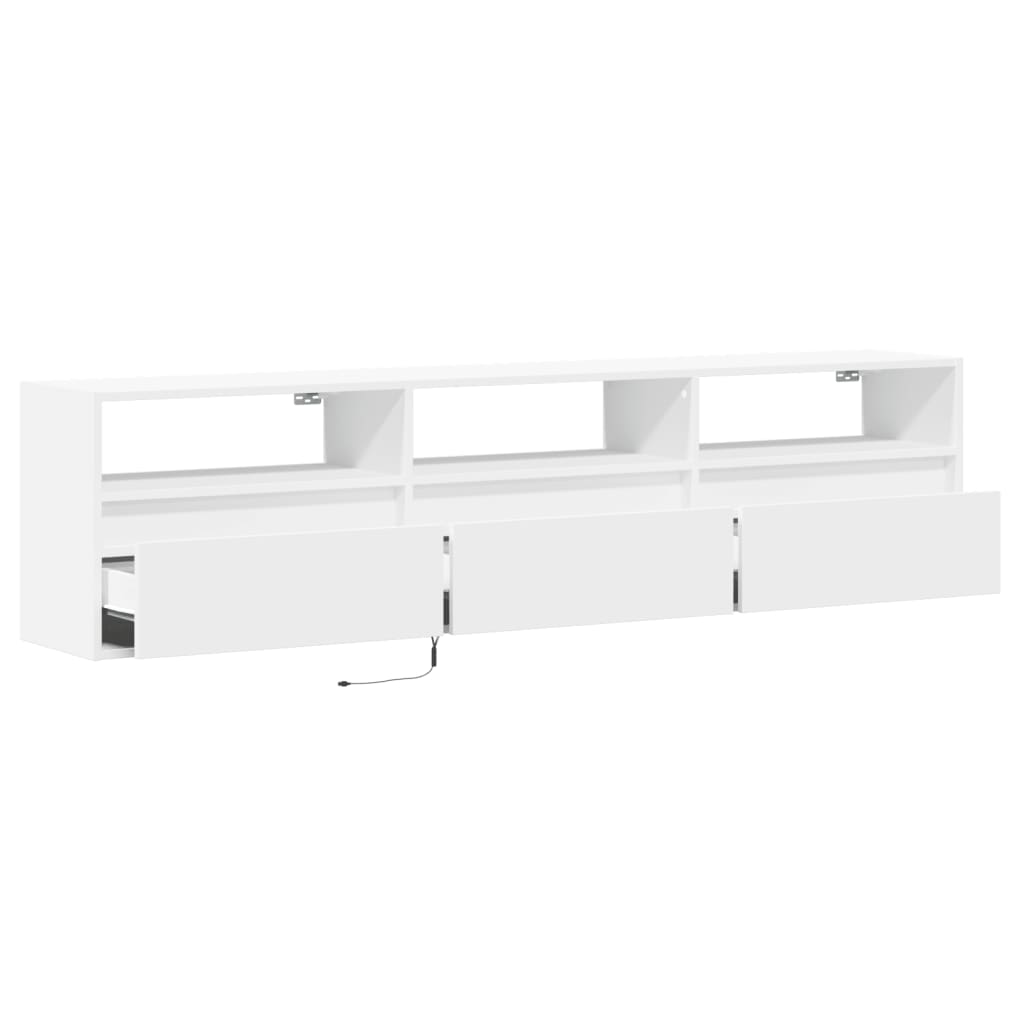 Meuble TV mural avec LED blanc 180x31x45 cm - XIOS