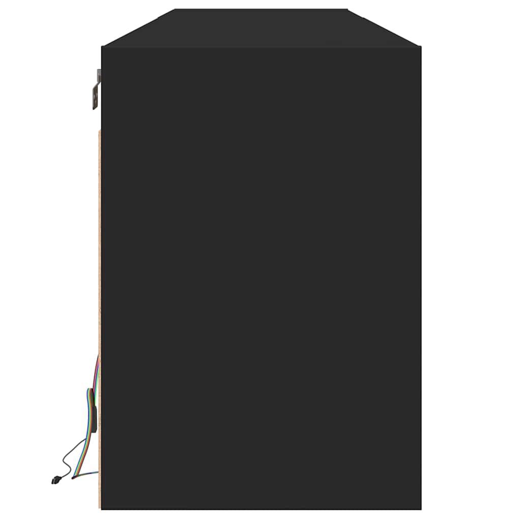 Meuble TV mural avec éclairage LED noir 180 x 31 x 45 cm - XIOS