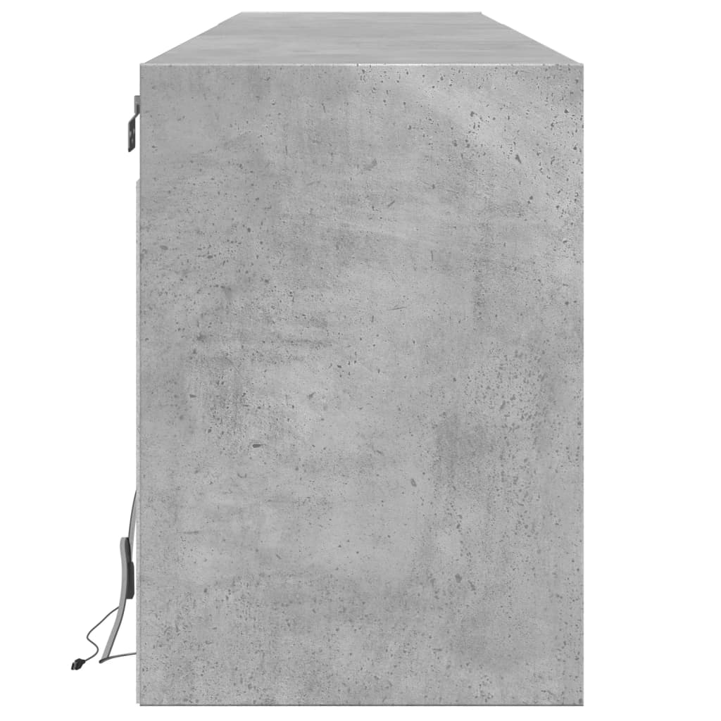 Meuble TV mural avec LED gris béton 180x31x45 cm - XIOS