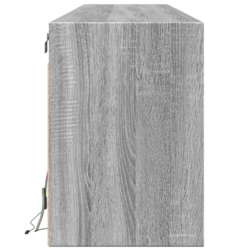 Meuble TV mural avec LED sonoma gris 180x31x45 cm - XIOS