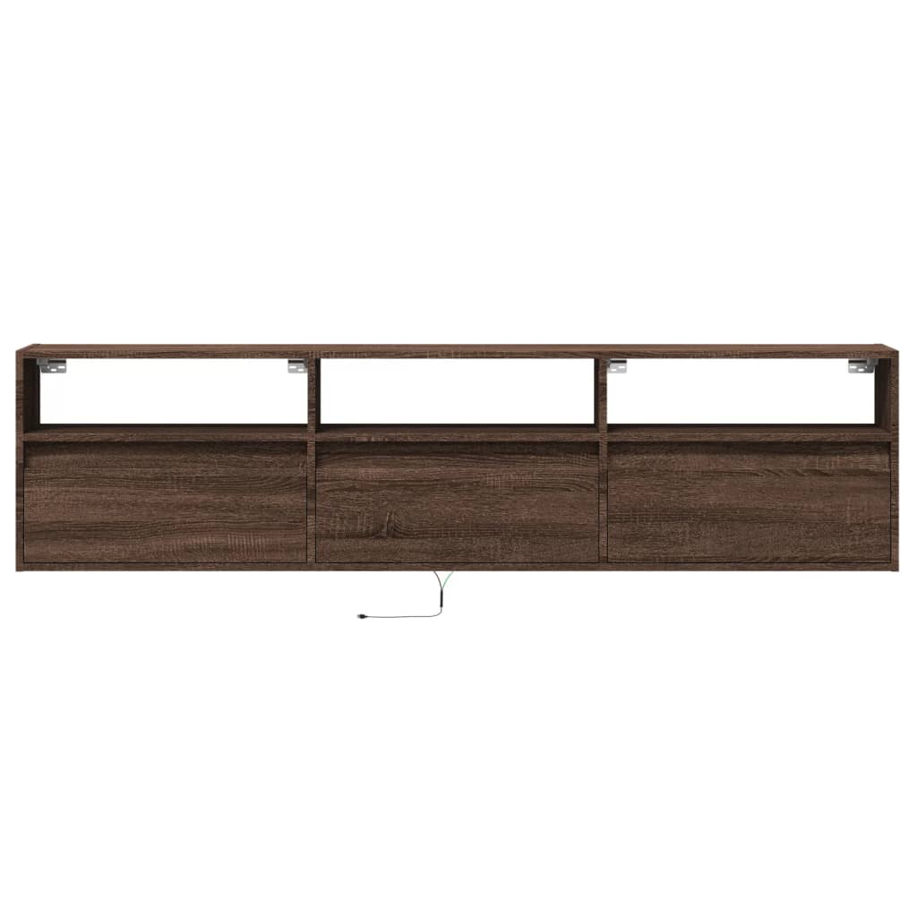 Meuble TV mural avec LED chêne marron 180x31x45 cm - XIOS