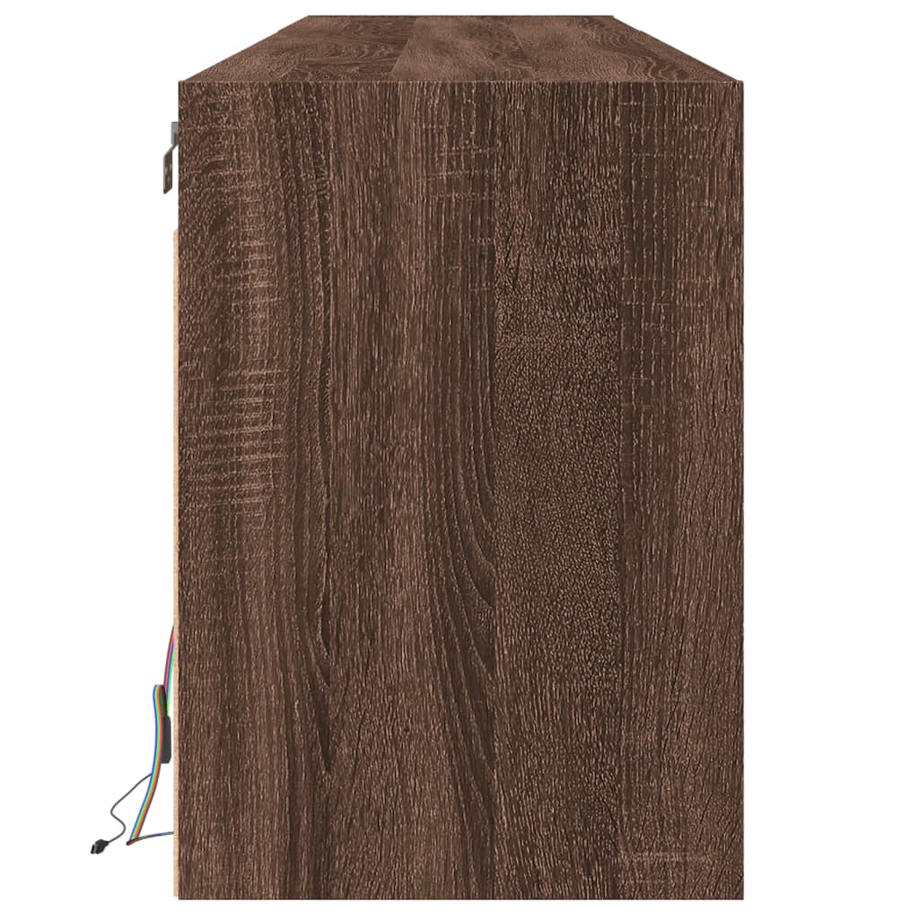 Meuble TV mural avec LED chêne marron 180x31x45 cm - XIOS