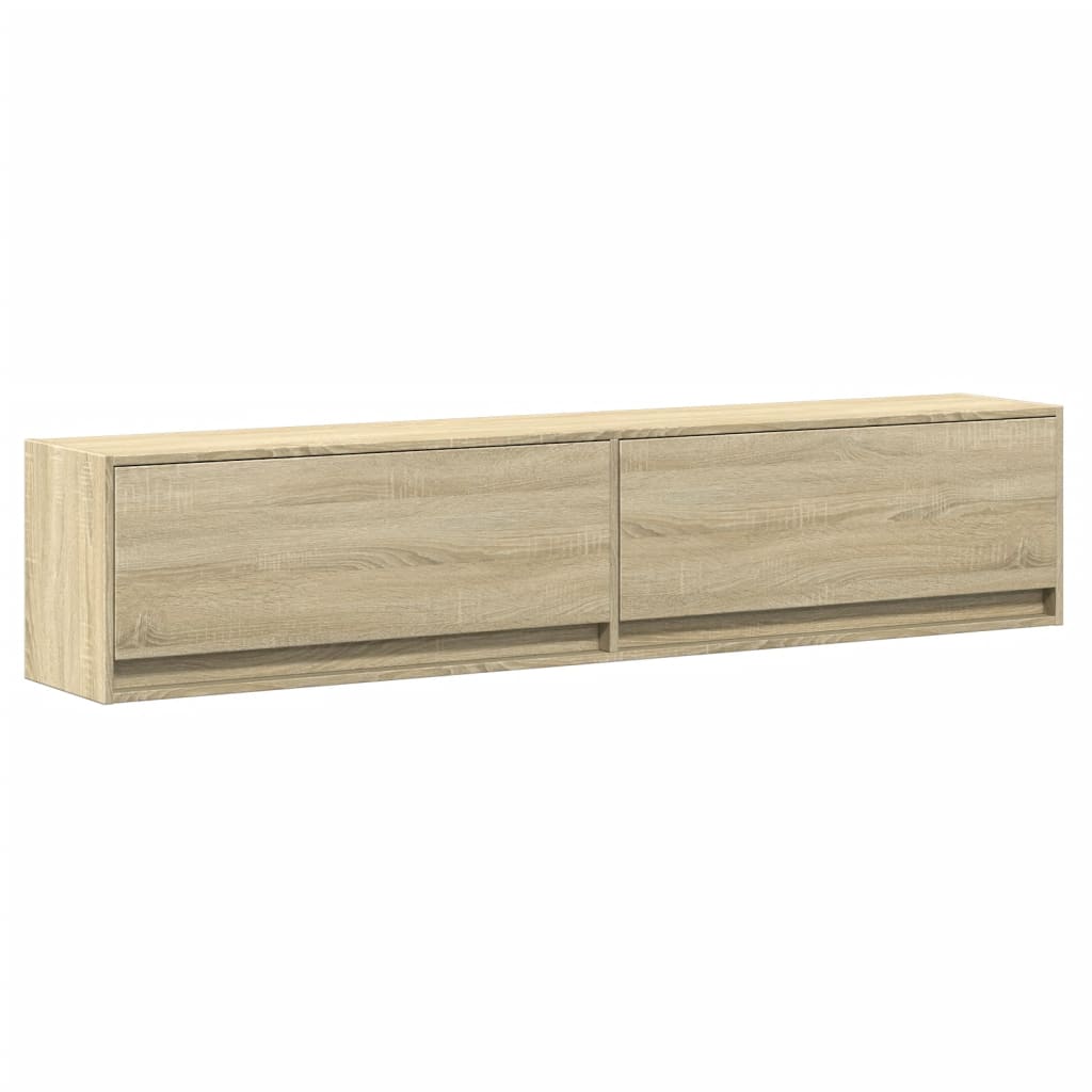 Meuble TV mural avec LED chêne sonoma 180x31x38 cm - XIOS
