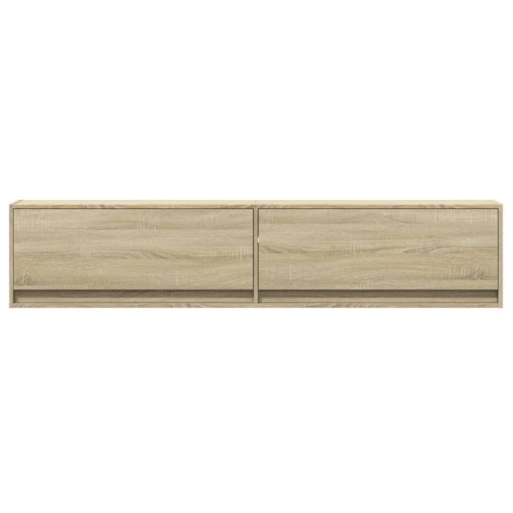 Meuble TV mural avec LED chêne sonoma 180x31x38 cm - XIOS