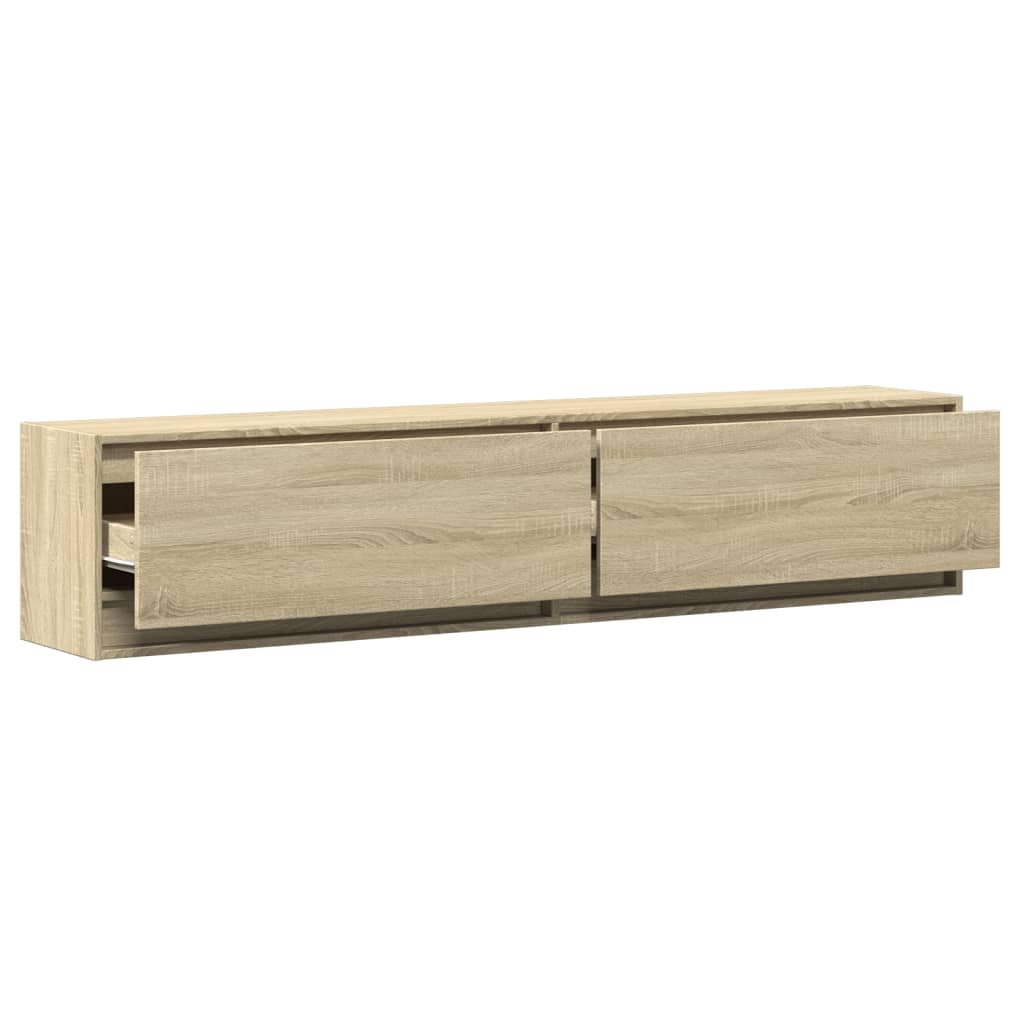Meuble TV mural avec LED chêne sonoma 180x31x38 cm - XIOS