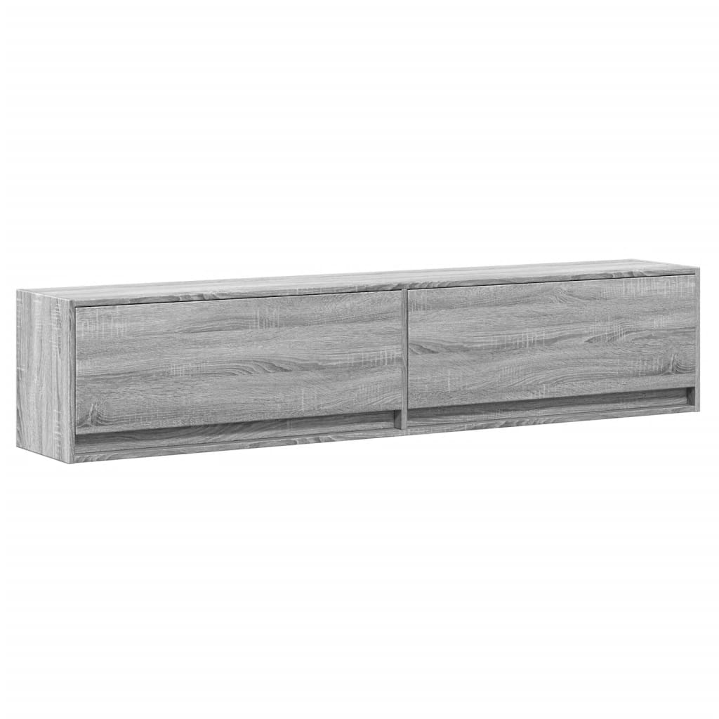 Meuble TV mural avec LED sonoma gris 180x31x38 cm - XIOS