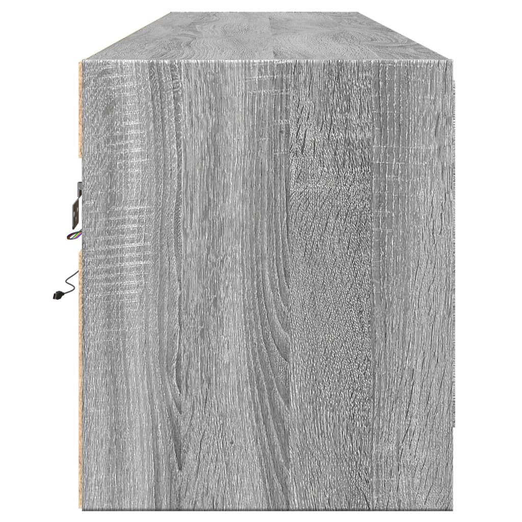 Meuble TV mural avec LED sonoma gris 180x31x38 cm - XIOS