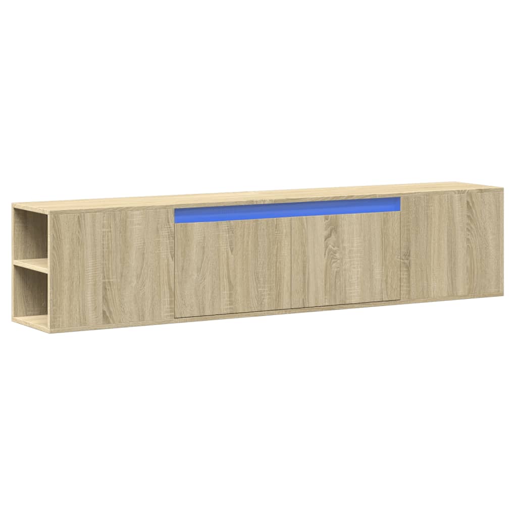 Meuble TV mural avec LED chêne sonoma 180x31x39,5 cm - XIOS