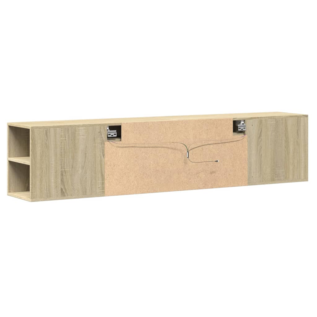 Meuble TV mural avec LED chêne sonoma 180x31x39,5 cm - XIOS