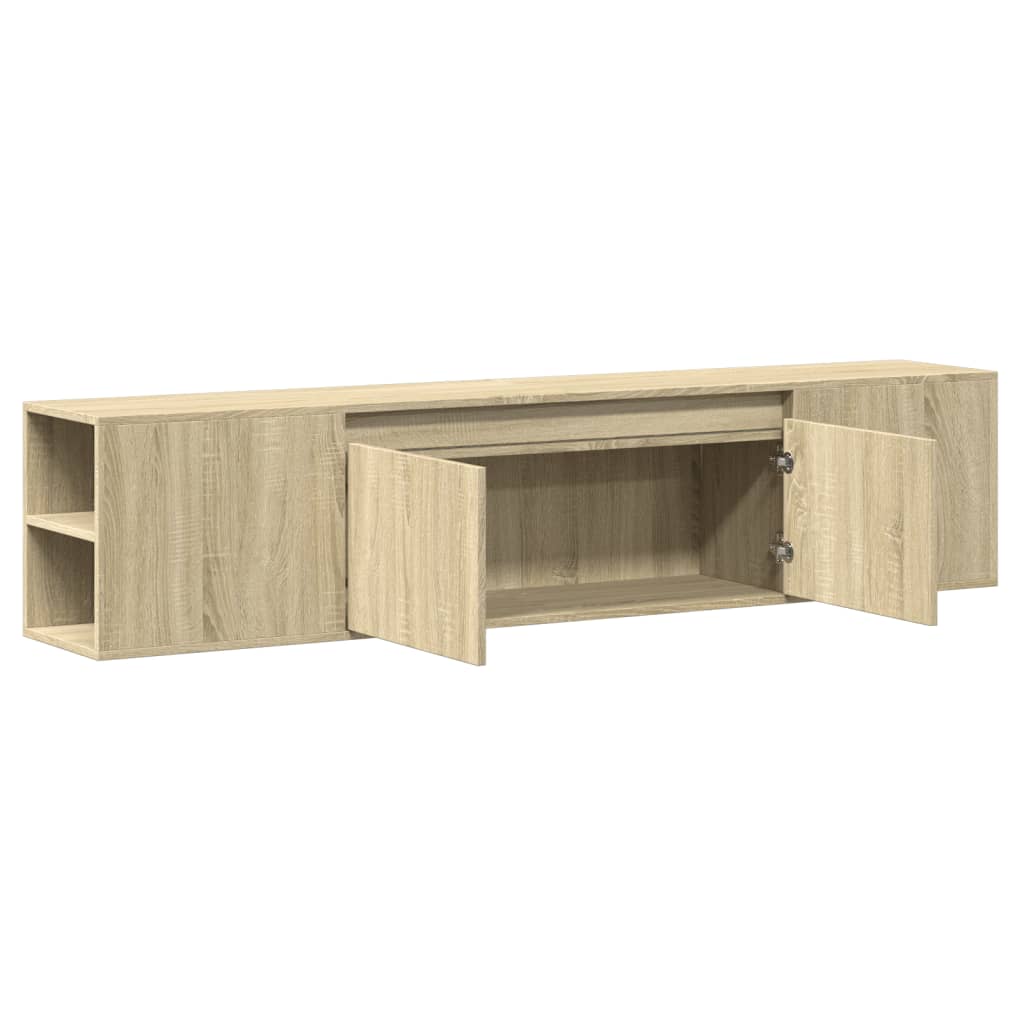 Meuble TV mural avec LED chêne sonoma 180x31x39,5 cm - XIOS
