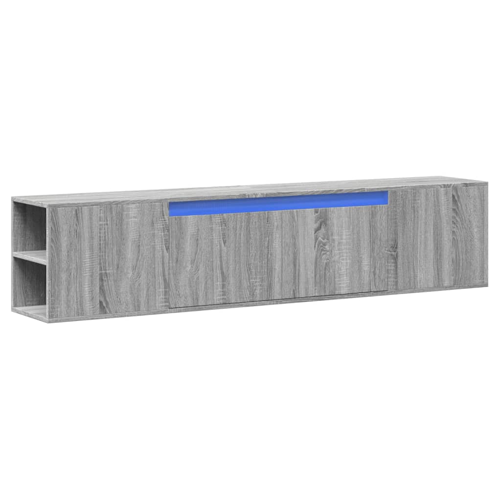 Meuble TV mural avec LED sonoma gris 180x31x39,5 cm - XIOS