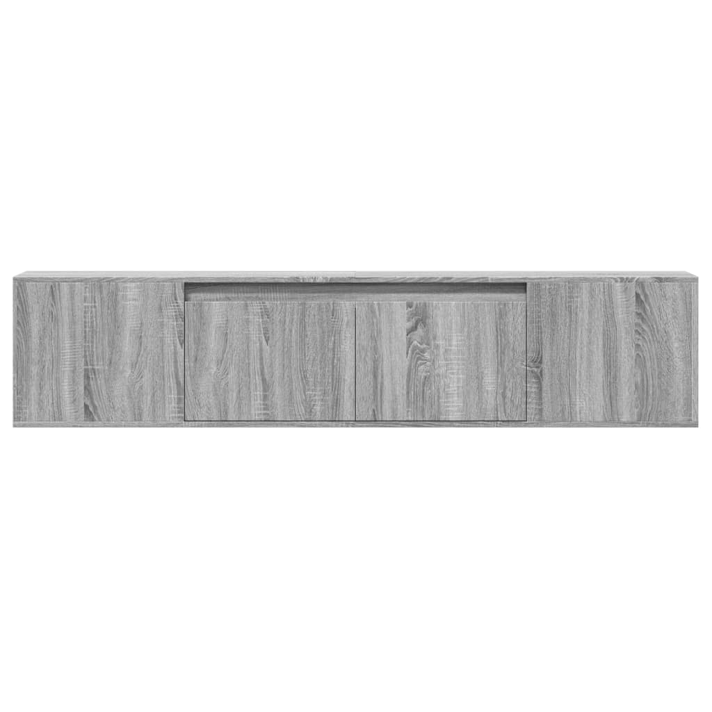 Meuble TV mural avec LED sonoma gris 180x31x39,5 cm - XIOS