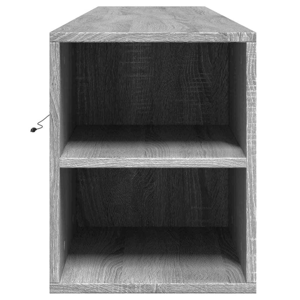 Meuble TV mural avec LED sonoma gris 180x31x39,5 cm - XIOS