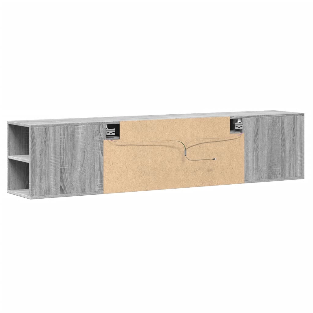 Meuble TV mural avec LED sonoma gris 180x31x39,5 cm - XIOS