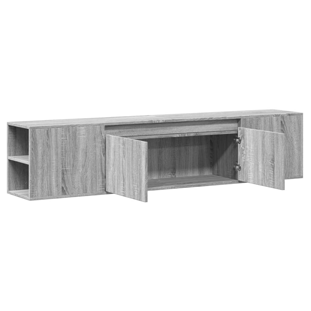 Meuble TV mural avec LED sonoma gris 180x31x39,5 cm - XIOS