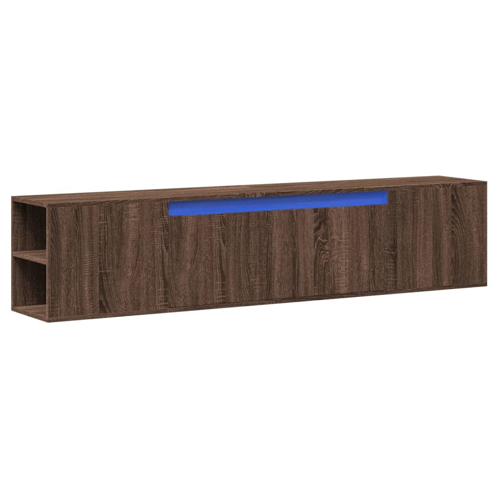 Meuble TV mural avec LED chêne marron 180x31x39,5 cm - XIOS