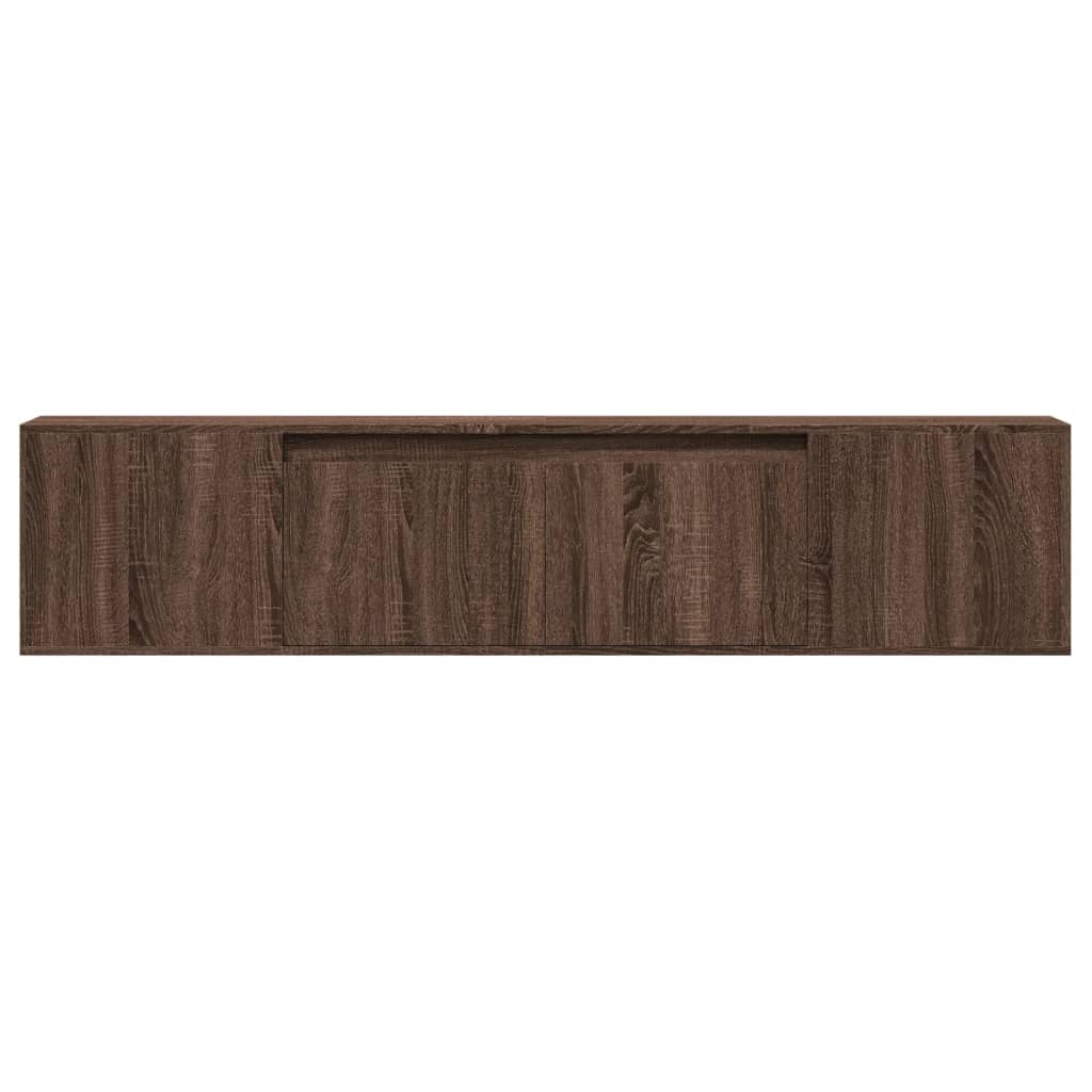 Meuble TV mural avec LED chêne marron 180x31x39,5 cm - XIOS