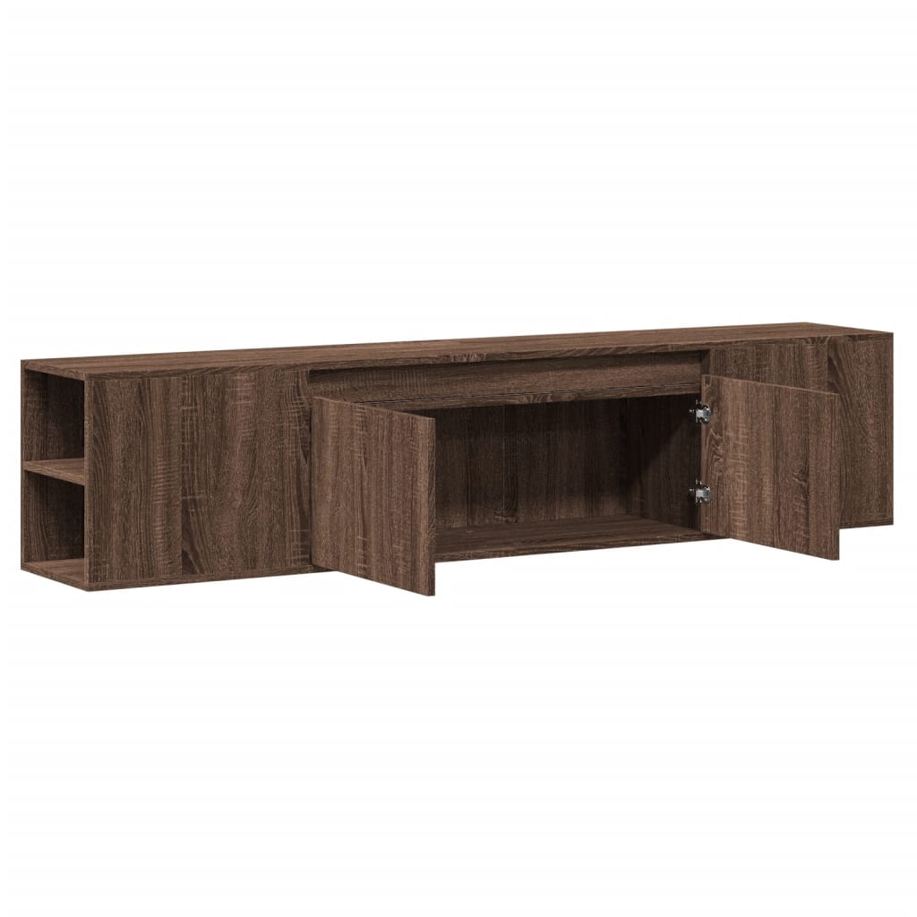 Meuble TV mural avec LED chêne marron 180x31x39,5 cm - XIOS