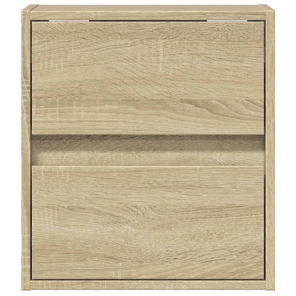 Table de chevet murale avec lumières LED chêne sonoma - XIOS