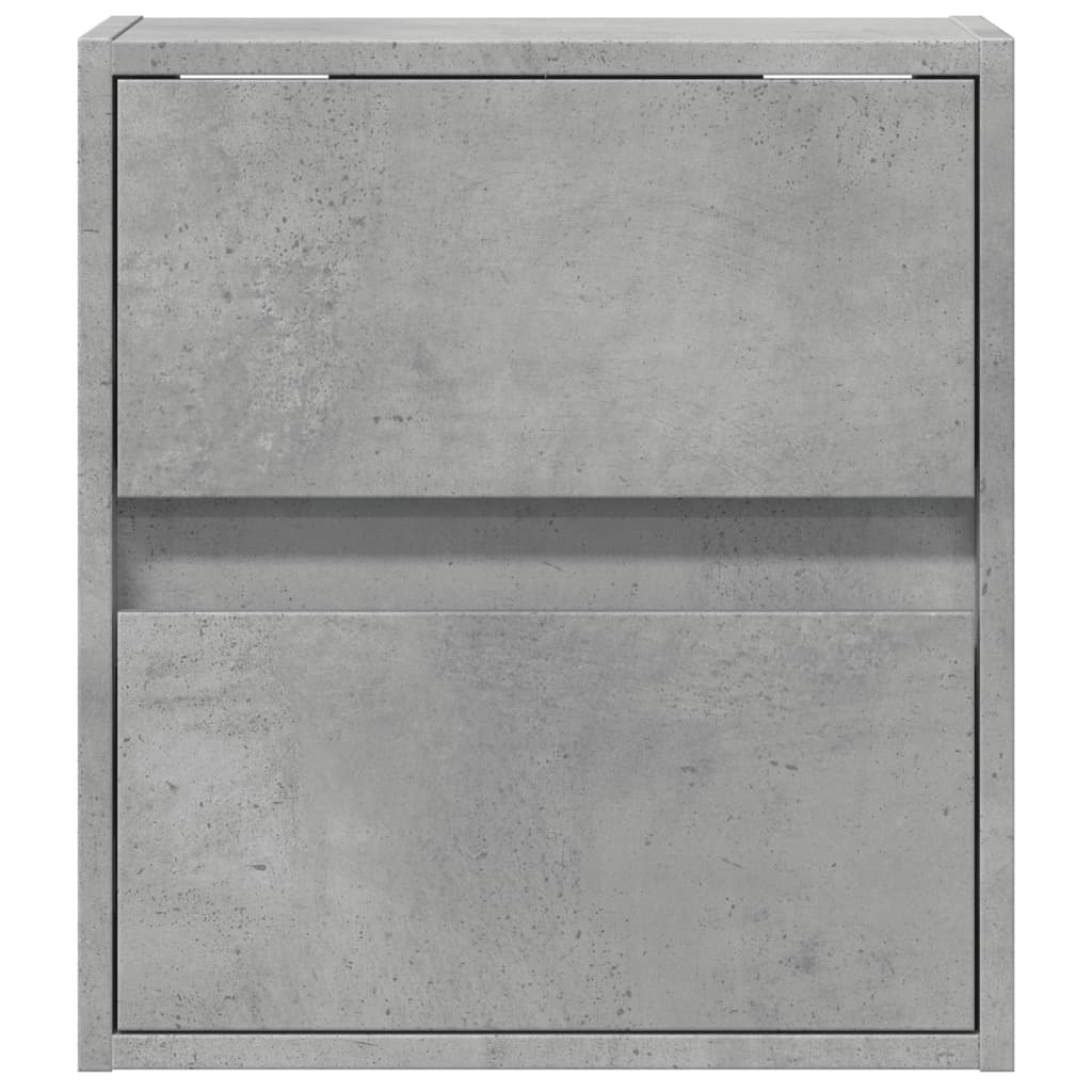 Tables de chevet murales avec lumières LED 2 pcs gris béton - XIOS